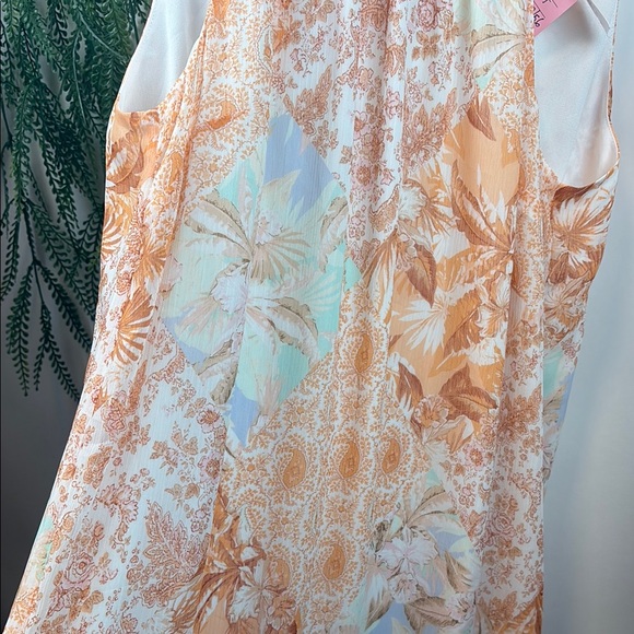 LOFT Orange and White Ruffled Tiered Halter Maxi Dress - Picture 8 of 15